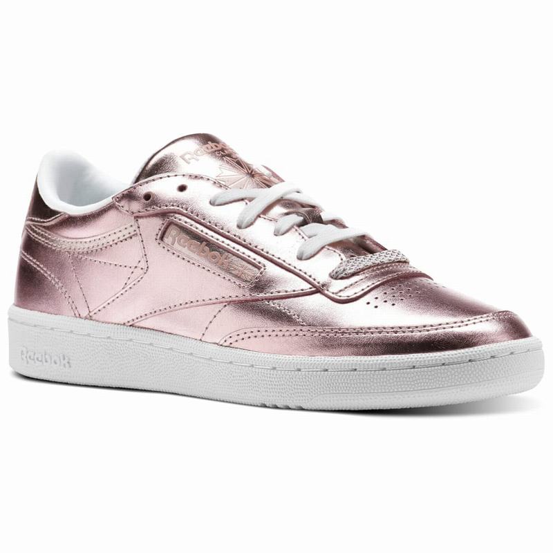 Tenisi Reebok Club C 85 S Shine Dama Roz/Cupru/Albi Romania PC7534JP